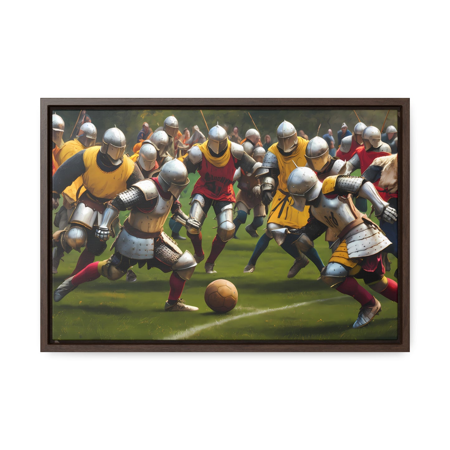 Medieval Football Battle - Gallery Canvas Wraps, Horizontal Frame