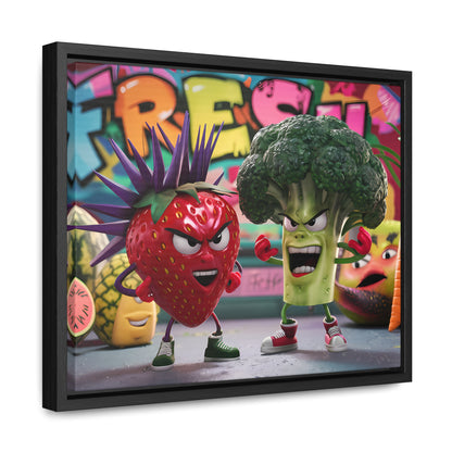 "Fresh Fight: Battle of the Bites" - Gallery Canvas Wraps, Horizontal Frame