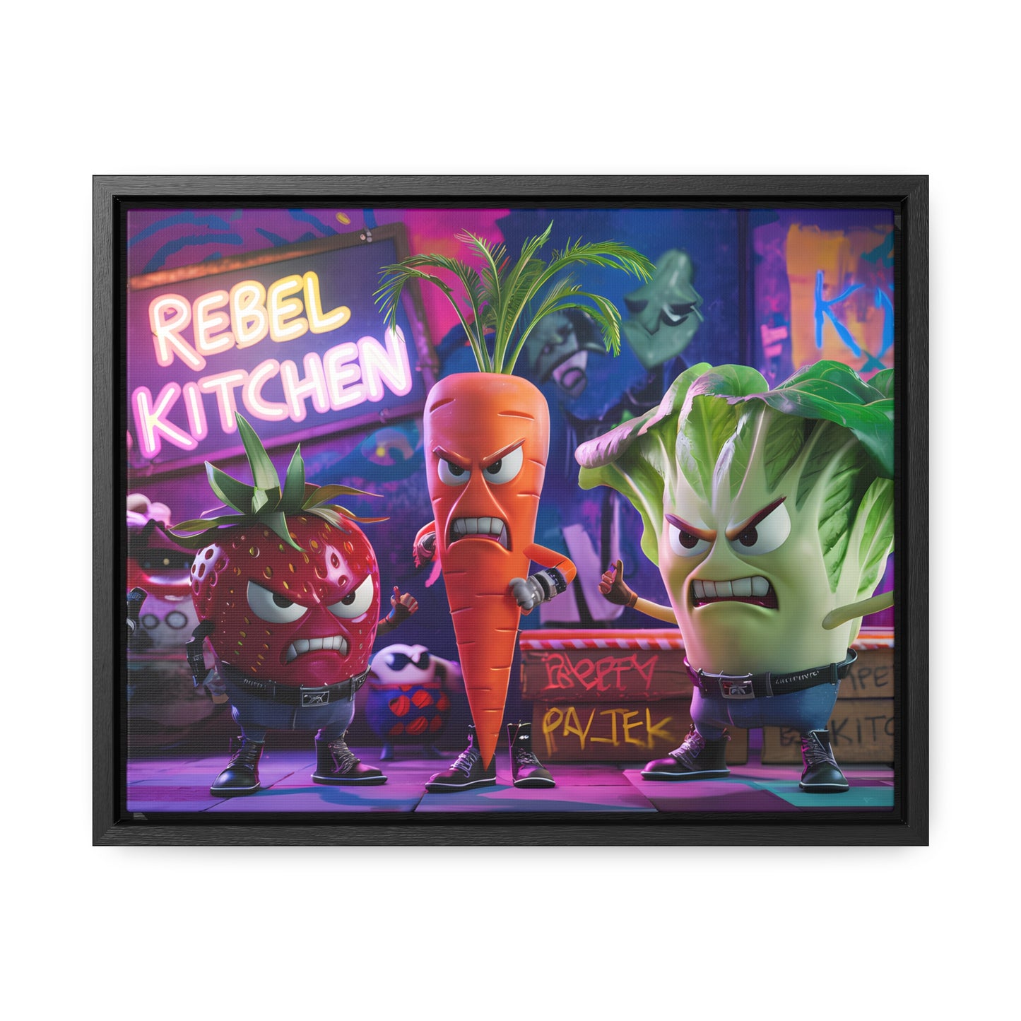 Rebel Veggie Squad - Gallery Canvas Wraps, Horizontal Frame