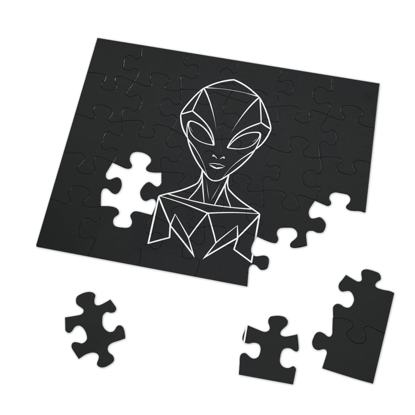 "Geometric Alien Silhouette" - Jigsaw Puzzle (30, 110, 252, 500,1000-Piece)