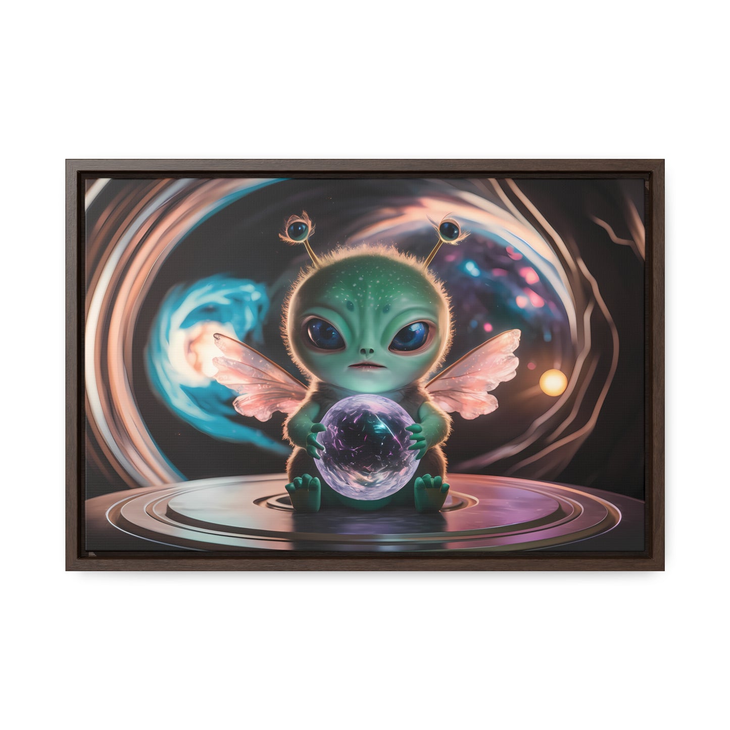 Guardian of the Cosmic Crystal - Gallery Canvas Wraps, Horizontal Frame