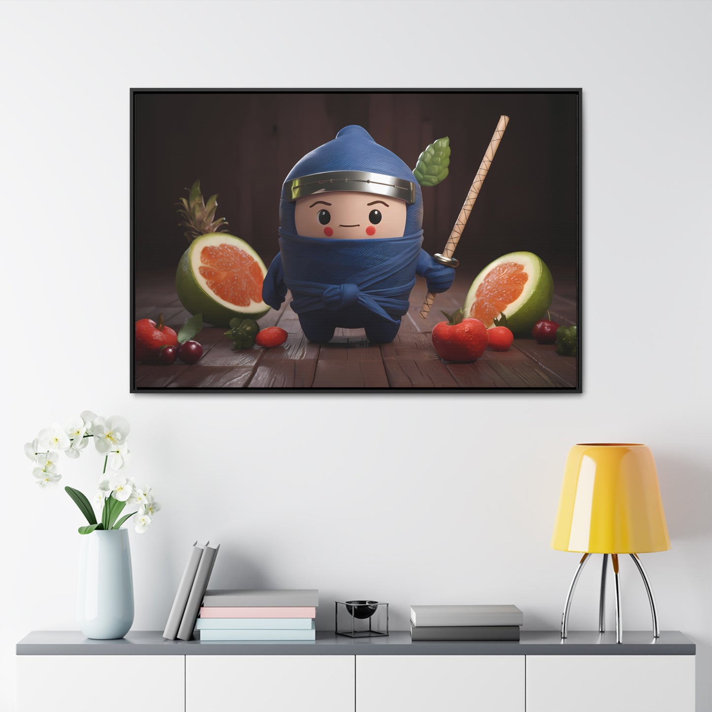 Ninja Fruit Guardian - Gallery Canvas Wraps, Horizontal Frame