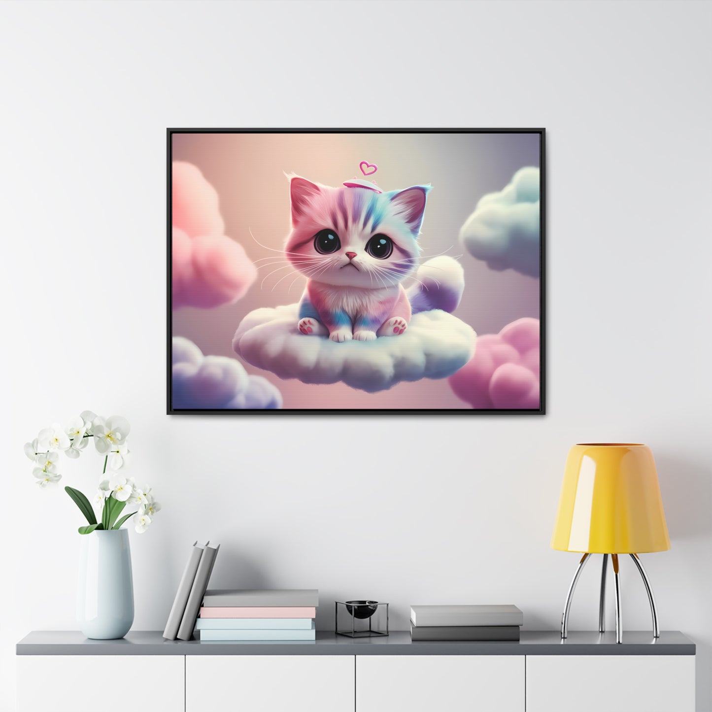 Heavenly Kitten Dreams - Gallery Canvas Wraps, Horizontal Frame