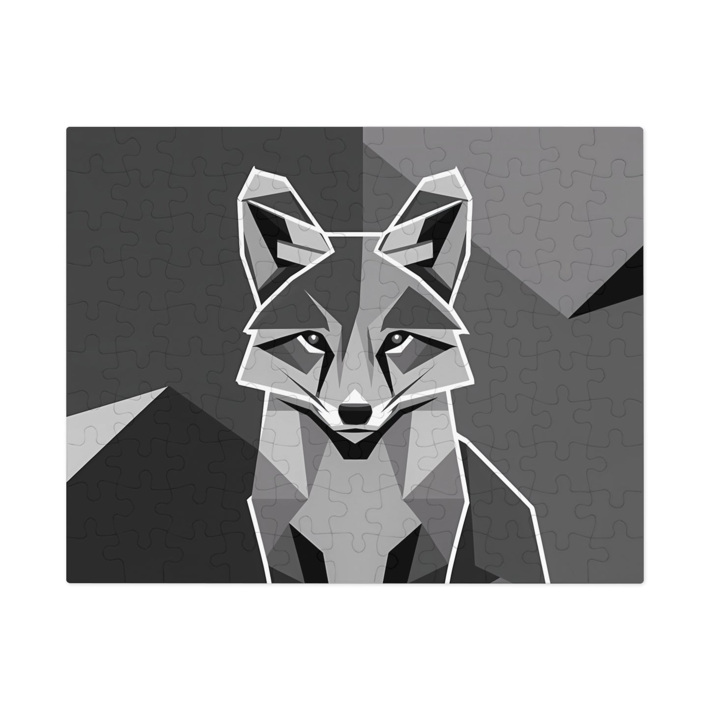 Geometric Fox in Monochrome - Jigsaw Puzzle (30, 110, 252, 500,1000-Piece)