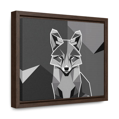 "Geometric Fox in Monochrome" - Gallery Canvas Wraps, Horizontal Frame