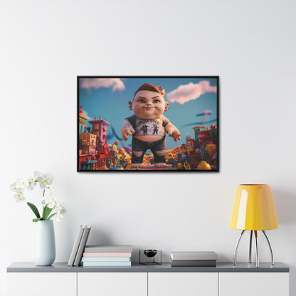 "Punk Rock Titan in Toy Town" - Gallery Canvas Wraps, Horizontal Frame