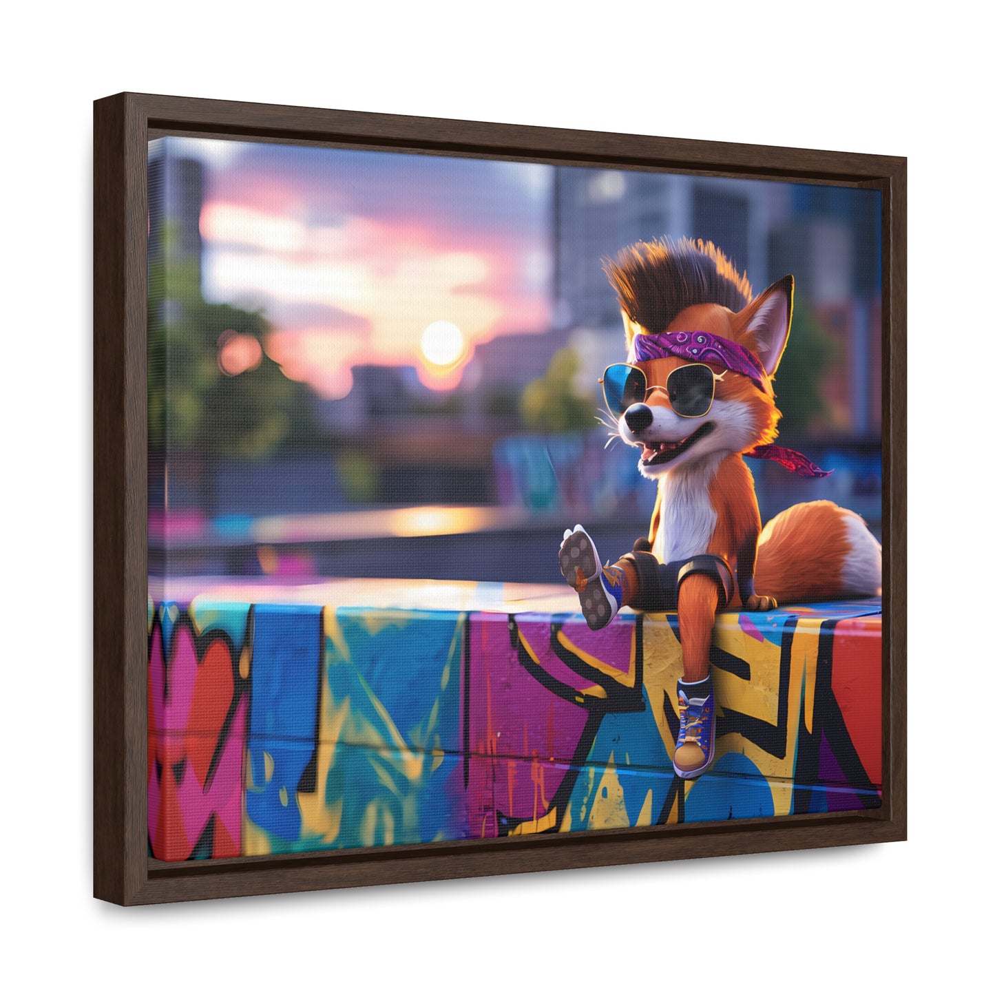 Urban Fox Vibes - Gallery Canvas Wraps, Horizontal Frame