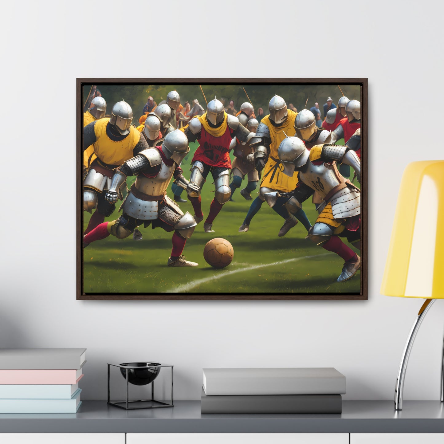 Medieval Football Battle - Gallery Canvas Wraps, Horizontal Frame