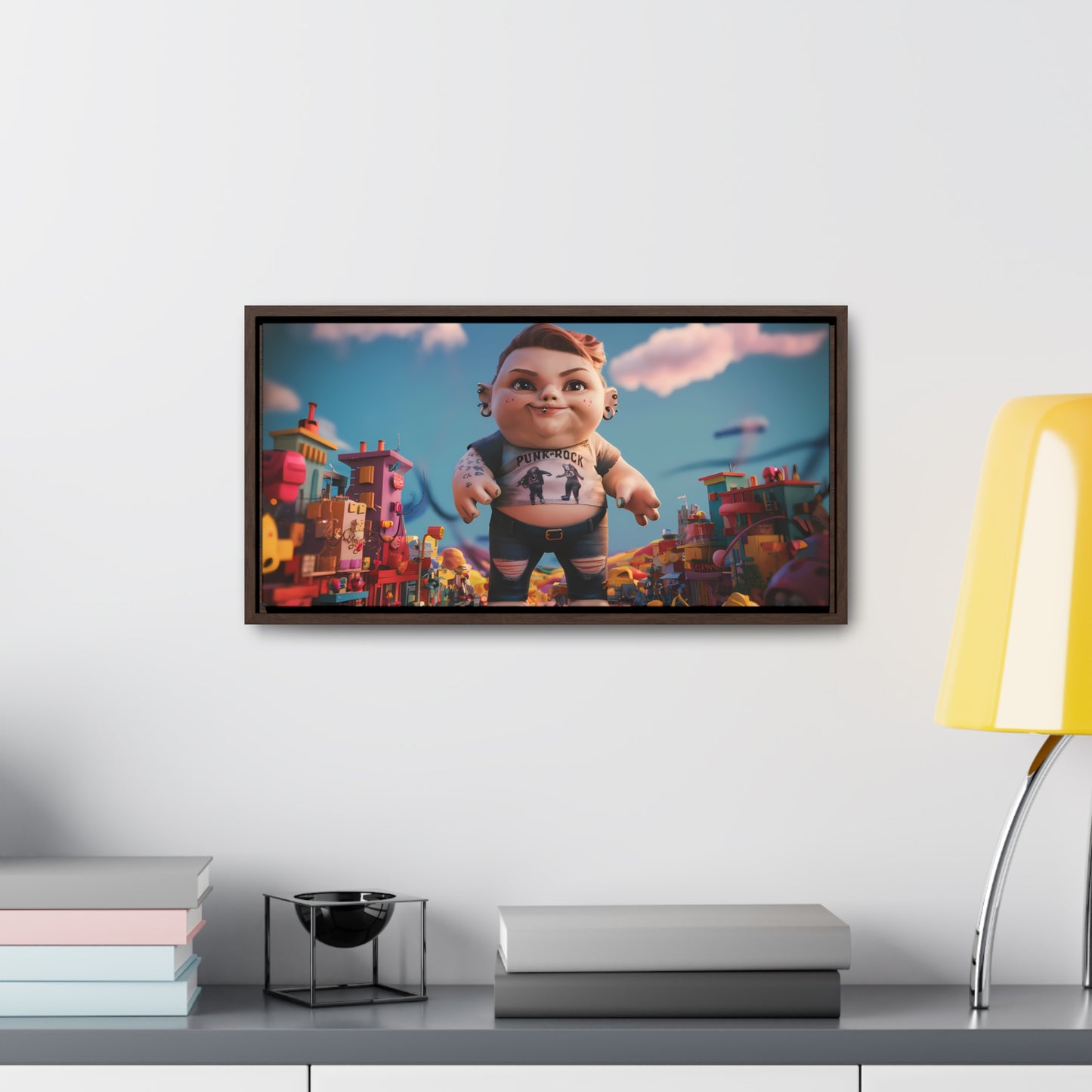 "Punk Rock Titan in Toy Town" - Gallery Canvas Wraps, Horizontal Frame
