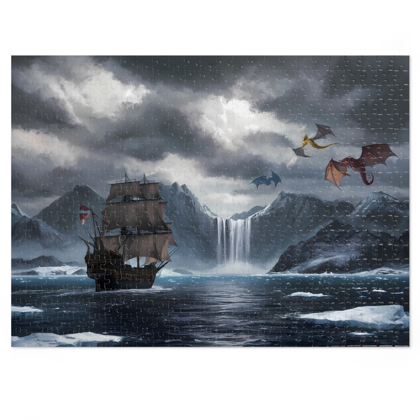 Dragons Over Frozen Seas - Jigsaw Puzzle (30, 110, 252, 500,1000-Piece)