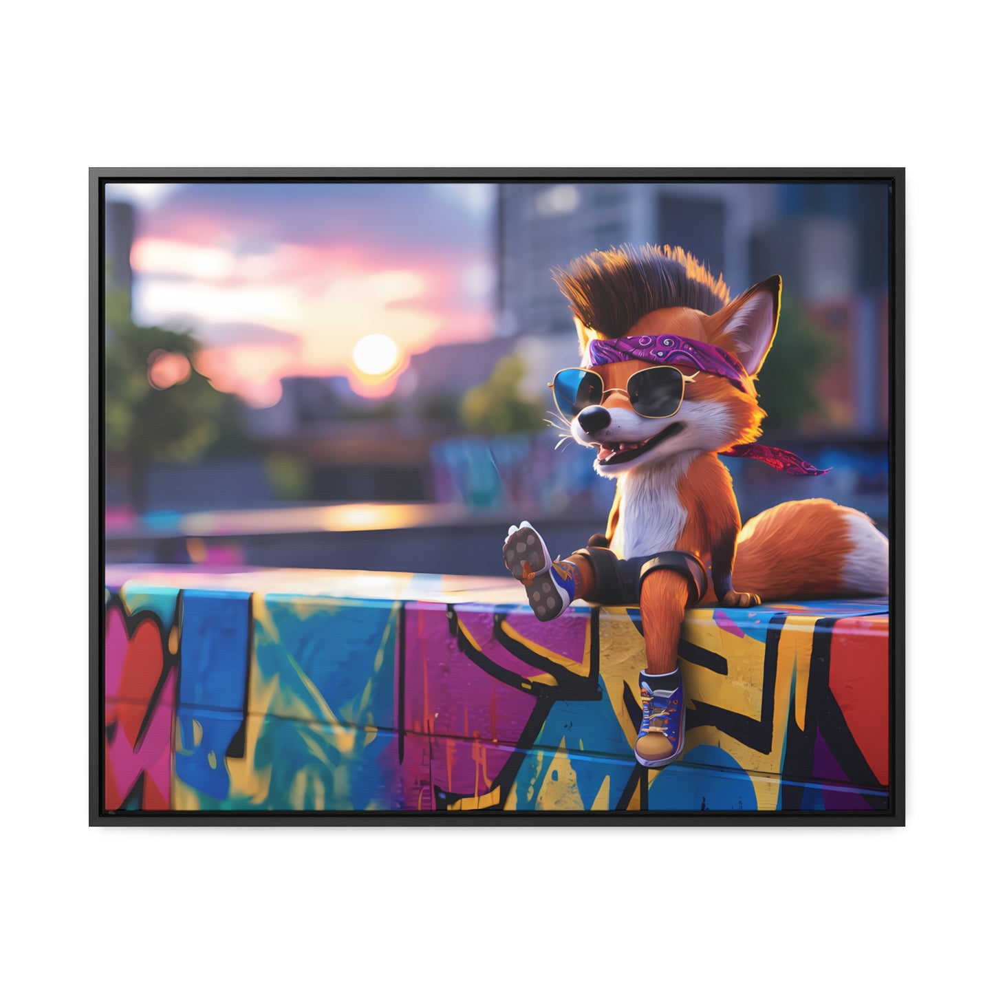 Urban Fox Vibes - Gallery Canvas Wraps, Horizontal Frame