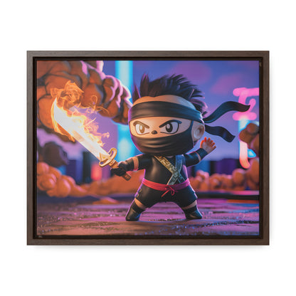 "Flameblade Ninja in Action" - Gallery Canvas Wraps, Horizontal Frame