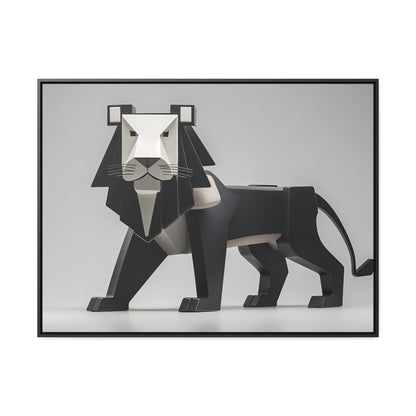 Regal Geometric Lion - Gallery Canvas Wraps, Horizontal Frame