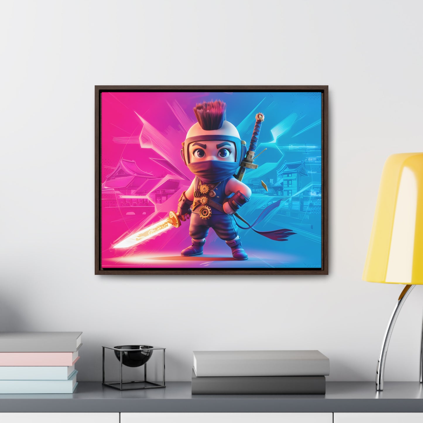 Neon Ninja Showdown - Gallery Canvas Wraps, Horizontal Frame