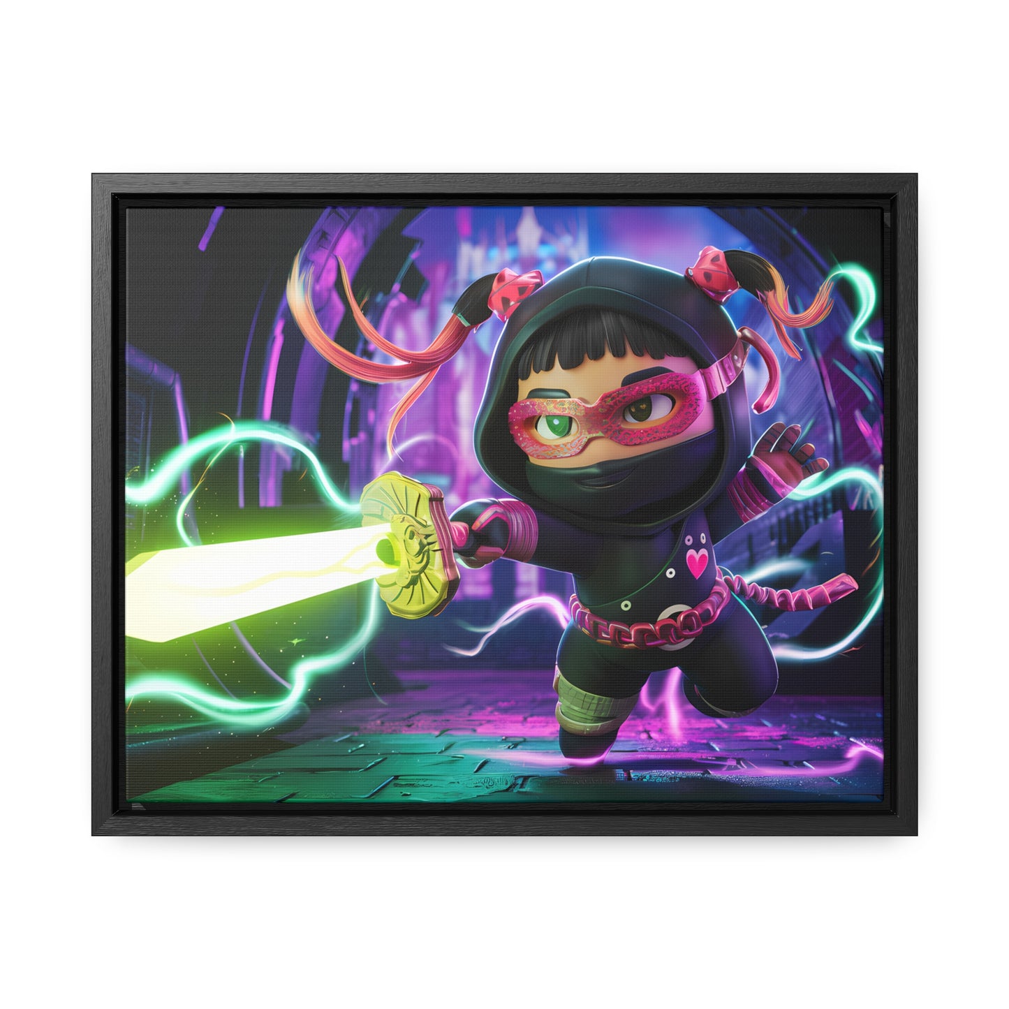 Neon Ninja Unleashed - Gallery Canvas Wraps, Horizontal Frame
