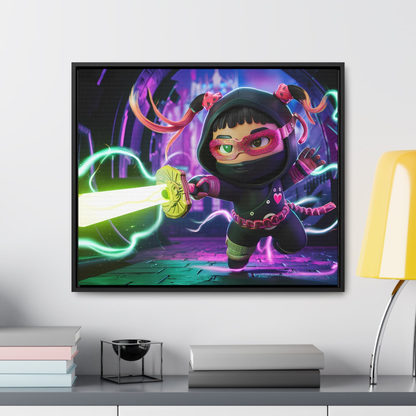 Neon Ninja Unleashed - Gallery Canvas Wraps, Horizontal Frame