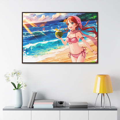 Sunset Shores and Summer Smiles - Gallery Canvas Wraps, Horizontal Frame
