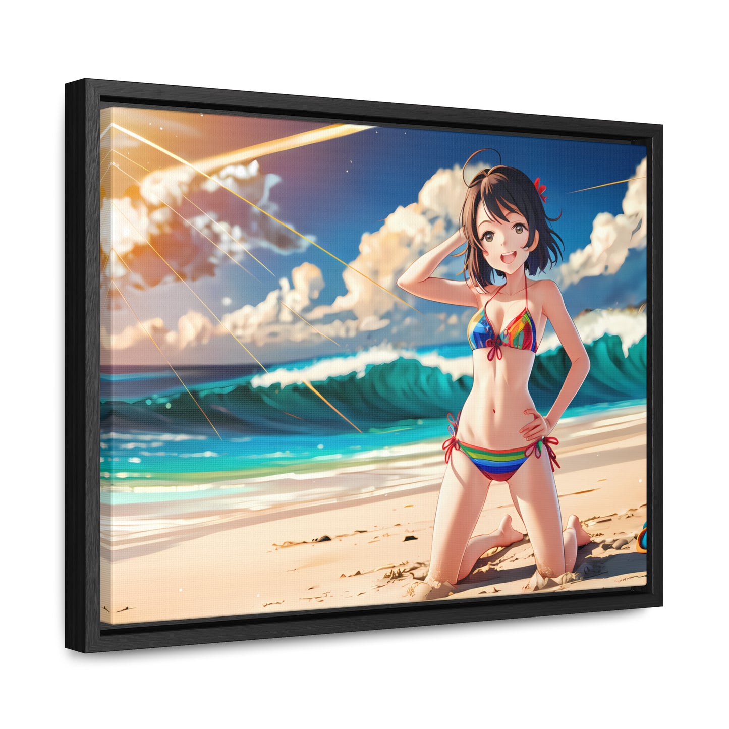 Sunlit Shores of Joy - Gallery Canvas Wraps, Horizontal Frame