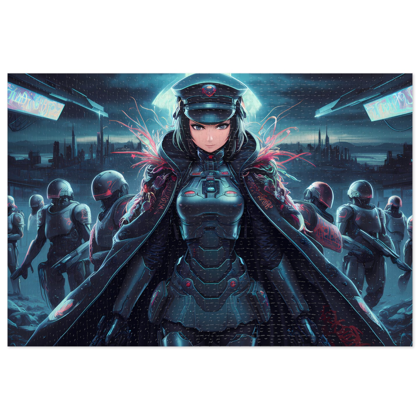 Enforcer of the Neon Dystopia - Jigsaw Puzzle (30, 110, 252, 500,1000-Piece)