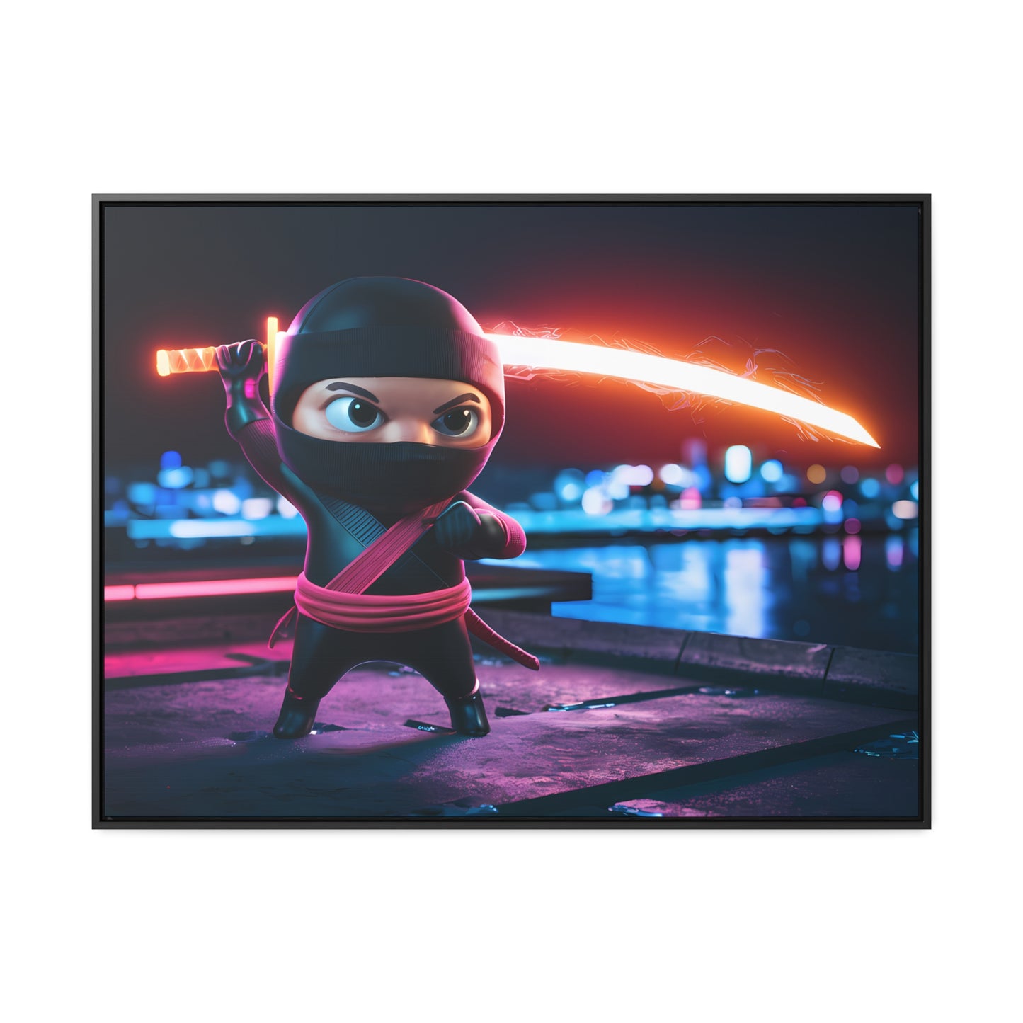 Neon Ninja Showdown - Gallery Canvas Wraps, Horizontal Frame