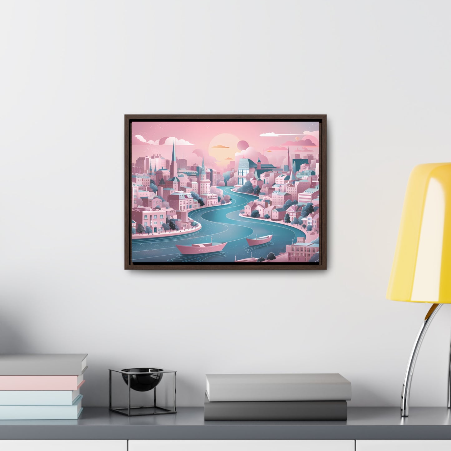 Serene City at Dawn - Gallery Canvas Wraps, Horizontal Frame