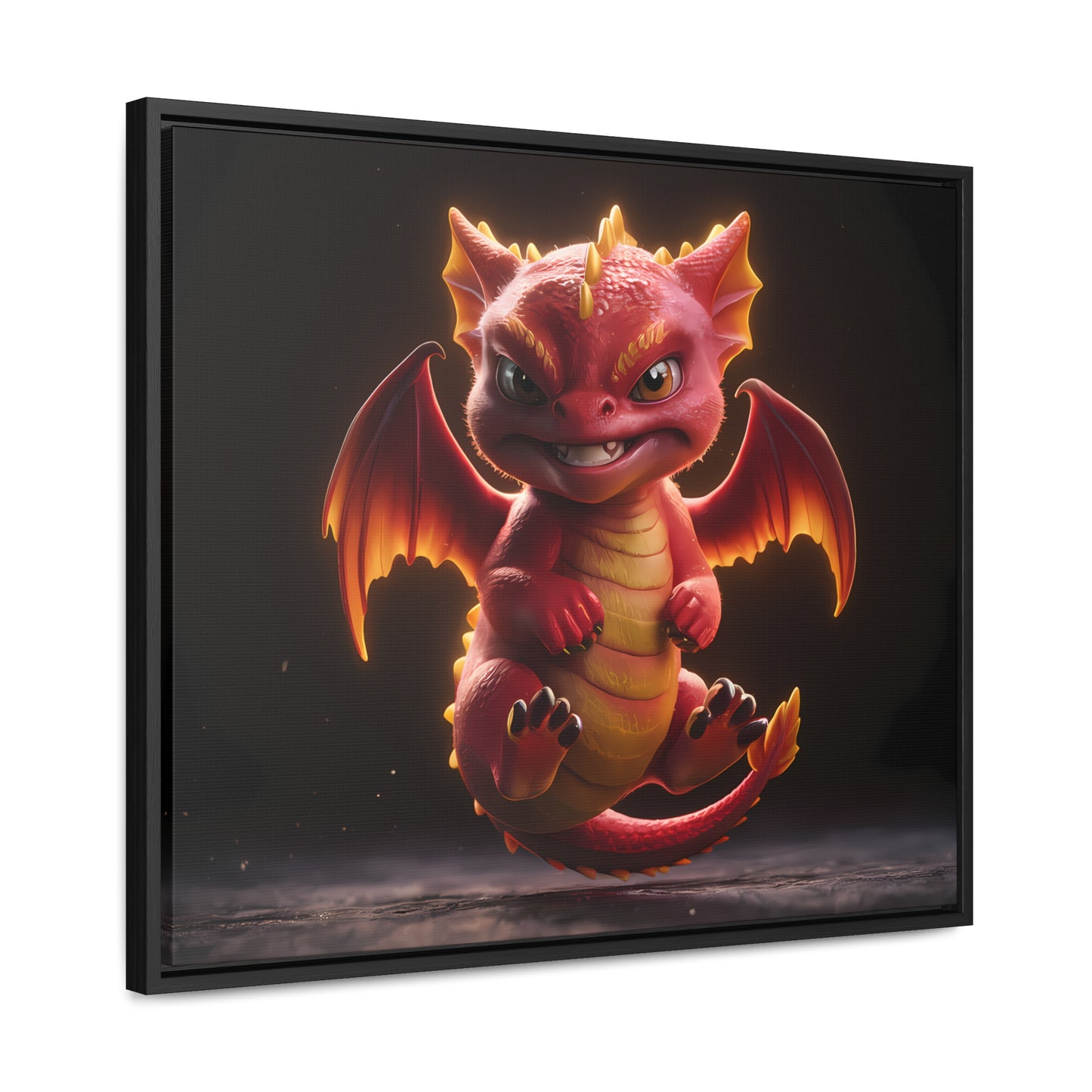 "Fiery Little Guardian" - Gallery Canvas Wraps, Horizontal Frame