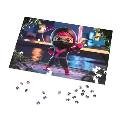"Ninja Warrior: Pink Blade at Dusk" - Jigsaw Puzzle (30, 110, 252, 500,1000-Piece)