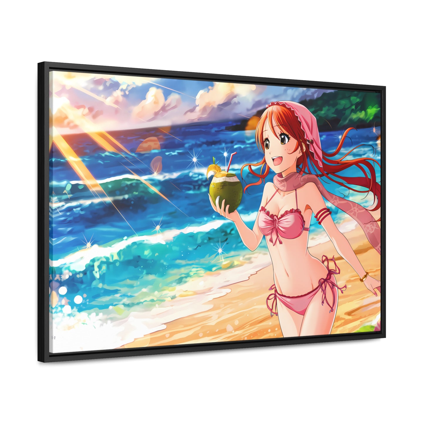 Sunset Shores and Summer Smiles - Gallery Canvas Wraps, Horizontal Frame
