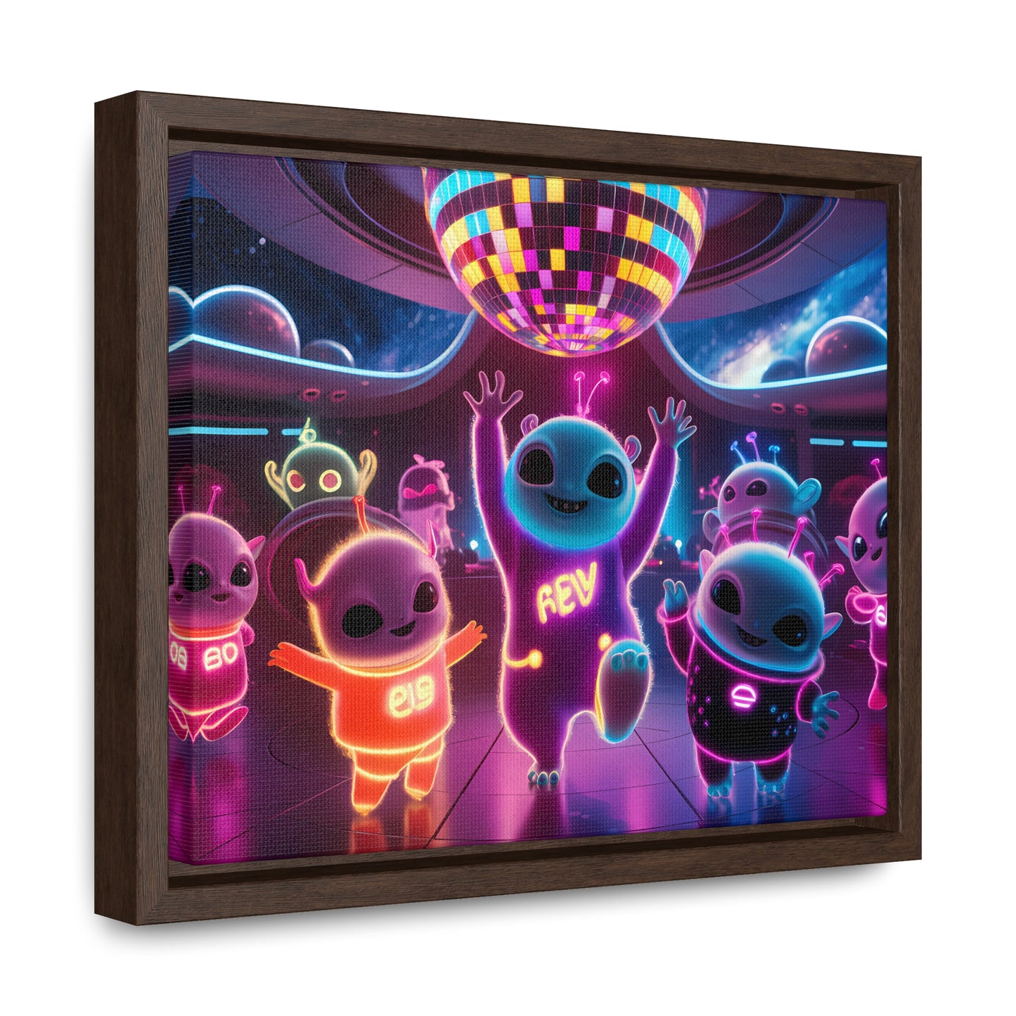 Intergalactic Neon Dance Party - Gallery Canvas Wraps, Horizontal Frame
