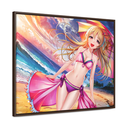 Sunset Stroll on the Beach - Gallery Canvas Wraps, Horizontal Frame