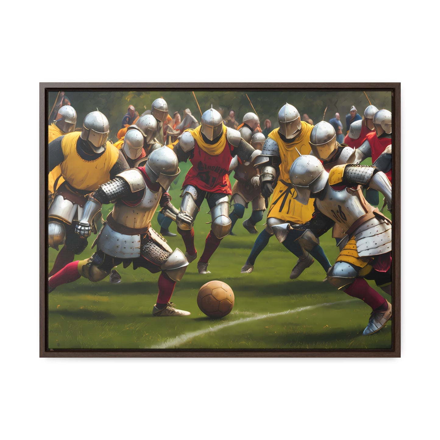 Medieval Football Battle - Gallery Canvas Wraps, Horizontal Frame
