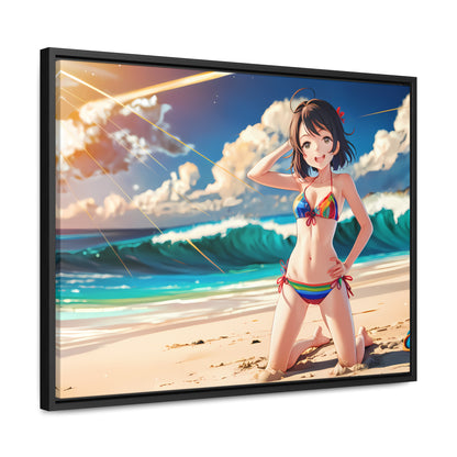 Sunlit Shores of Joy - Gallery Canvas Wraps, Horizontal Frame