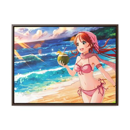 Sunset Shores and Summer Smiles - Gallery Canvas Wraps, Horizontal Frame
