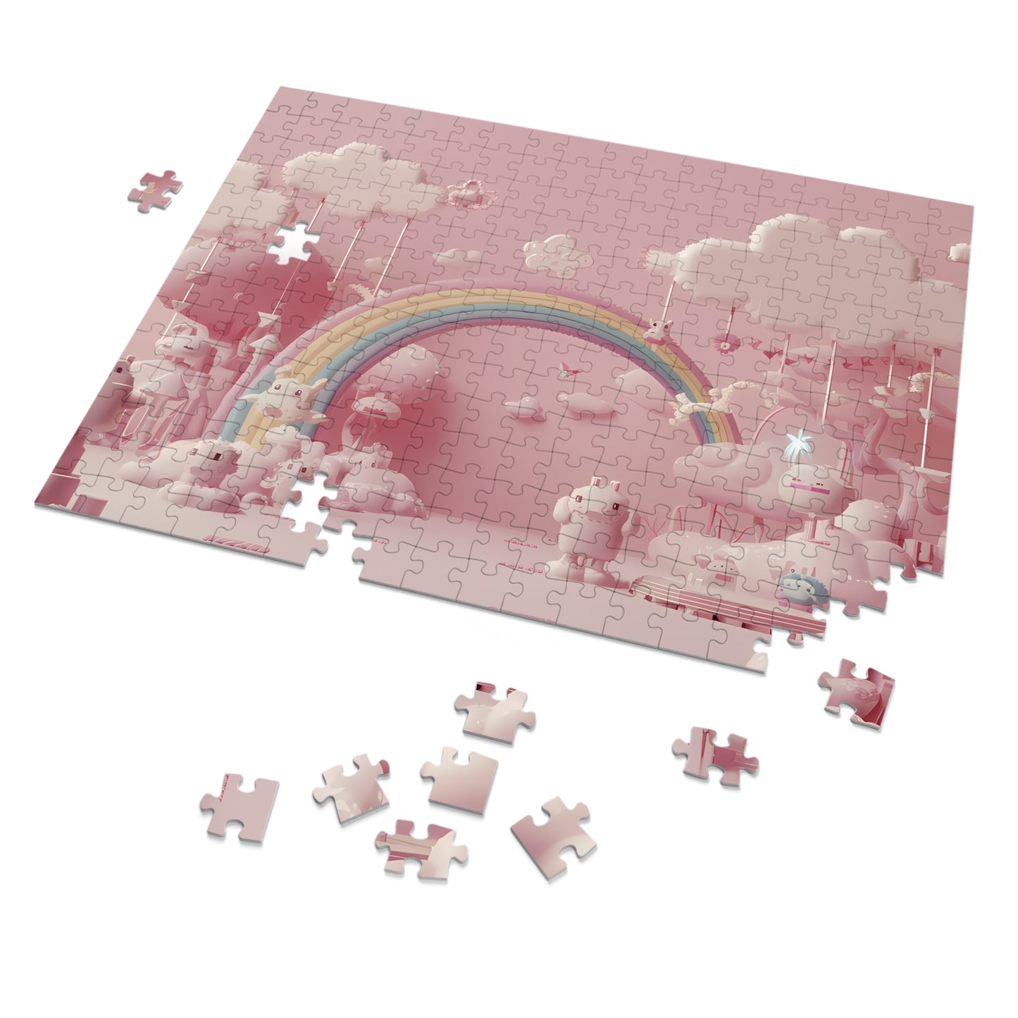 Whimsical Dreamscape of Pink Bliss - Jigsaw Puzzle (30, 110, 252, 500,1000-Piece)