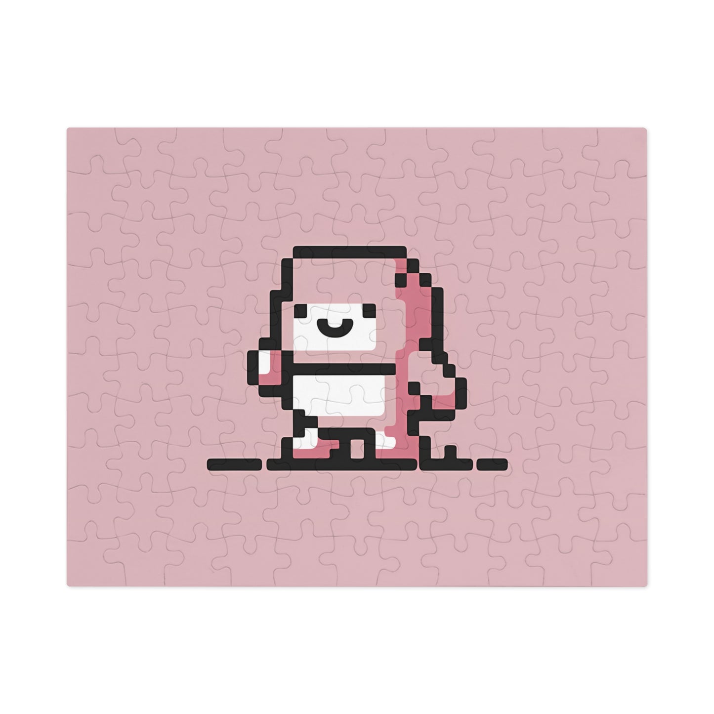 Pixelated Pink Character on a Soft Background - Jigsaw Puzzle (30, 110, 252, 500,1000-Piece)