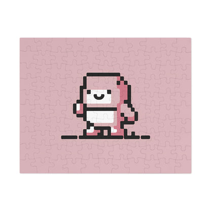Pixelated Pink Character on a Soft Background - Jigsaw Puzzle (30, 110, 252, 500,1000-Piece)