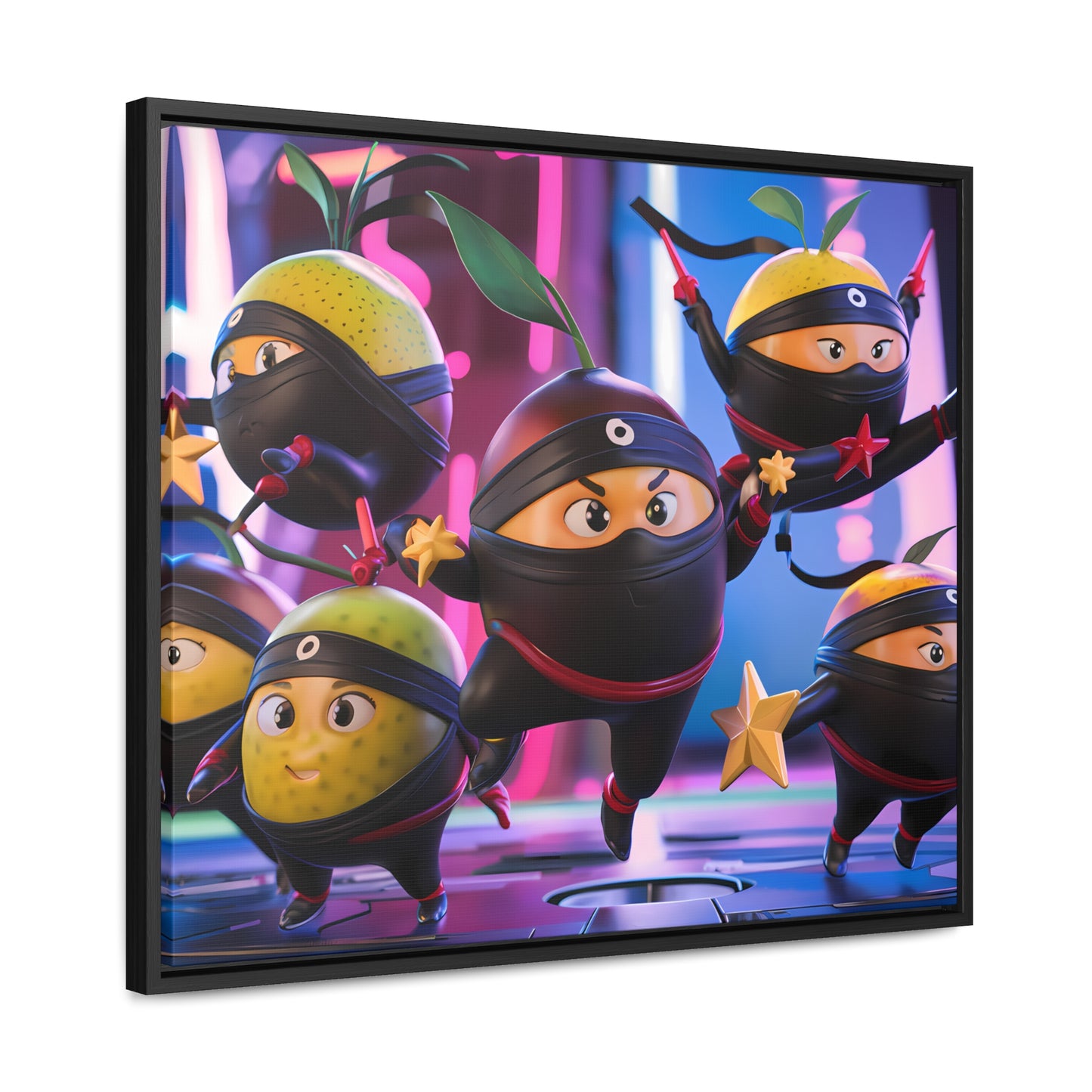 Ninja Citrus Squad: Star Power Unleashed - Gallery Canvas Wraps, Horizontal Frame