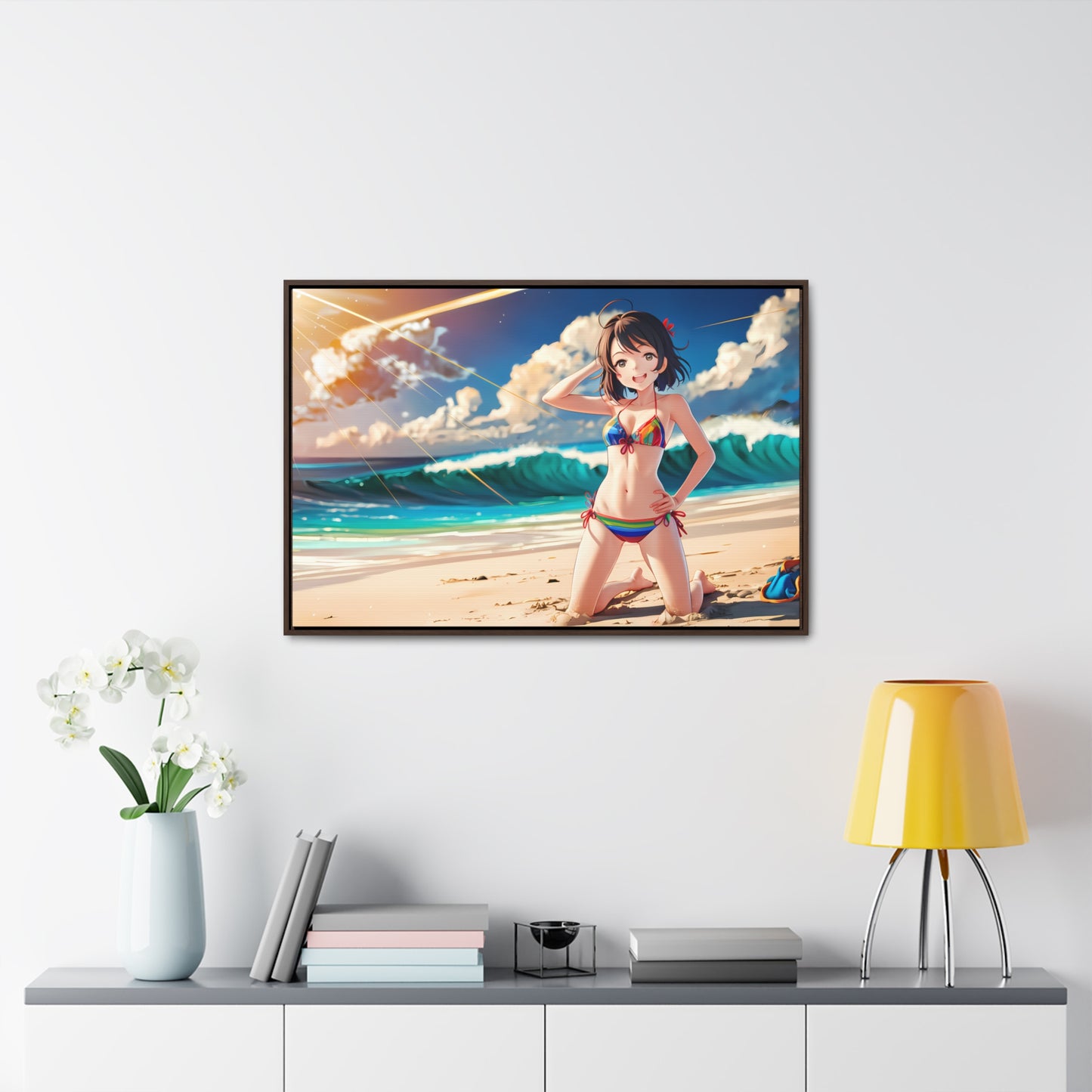 Sunlit Shores of Joy - Gallery Canvas Wraps, Horizontal Frame