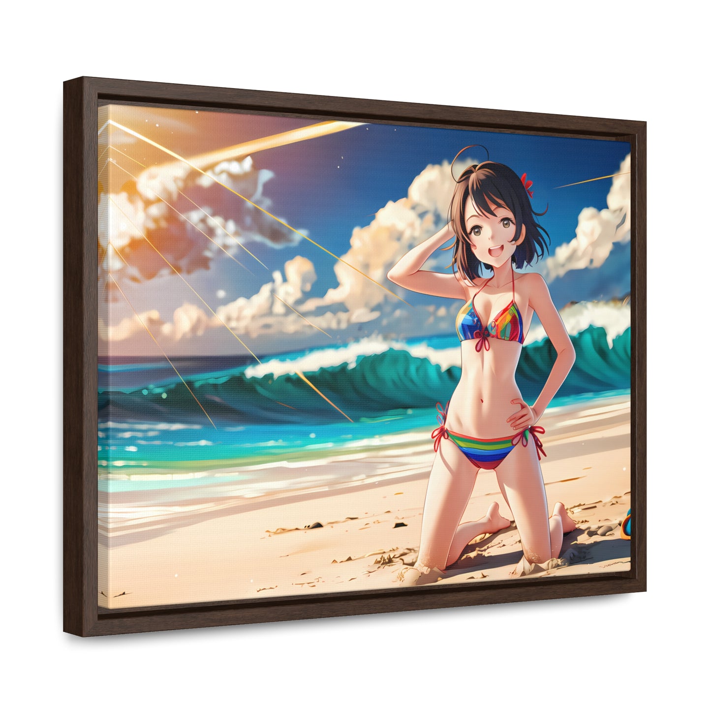 Sunlit Shores of Joy - Gallery Canvas Wraps, Horizontal Frame