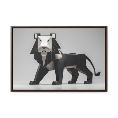 Regal Geometric Lion - Gallery Canvas Wraps, Horizontal Frame