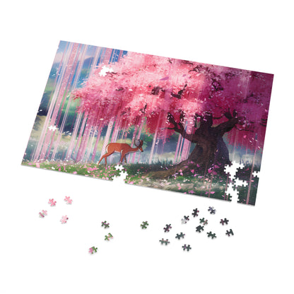 Serenity Under the Sakura Rain - Jigsaw Puzzle (30, 110, 252, 500,1000-Piece)