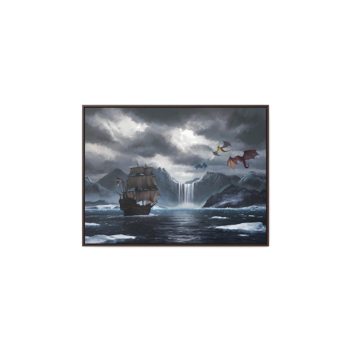 "The Voyage to Dragon's Fjord" - Gallery Canvas Wraps, Horizontal Frame