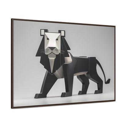 Regal Geometric Lion - Gallery Canvas Wraps, Horizontal Frame