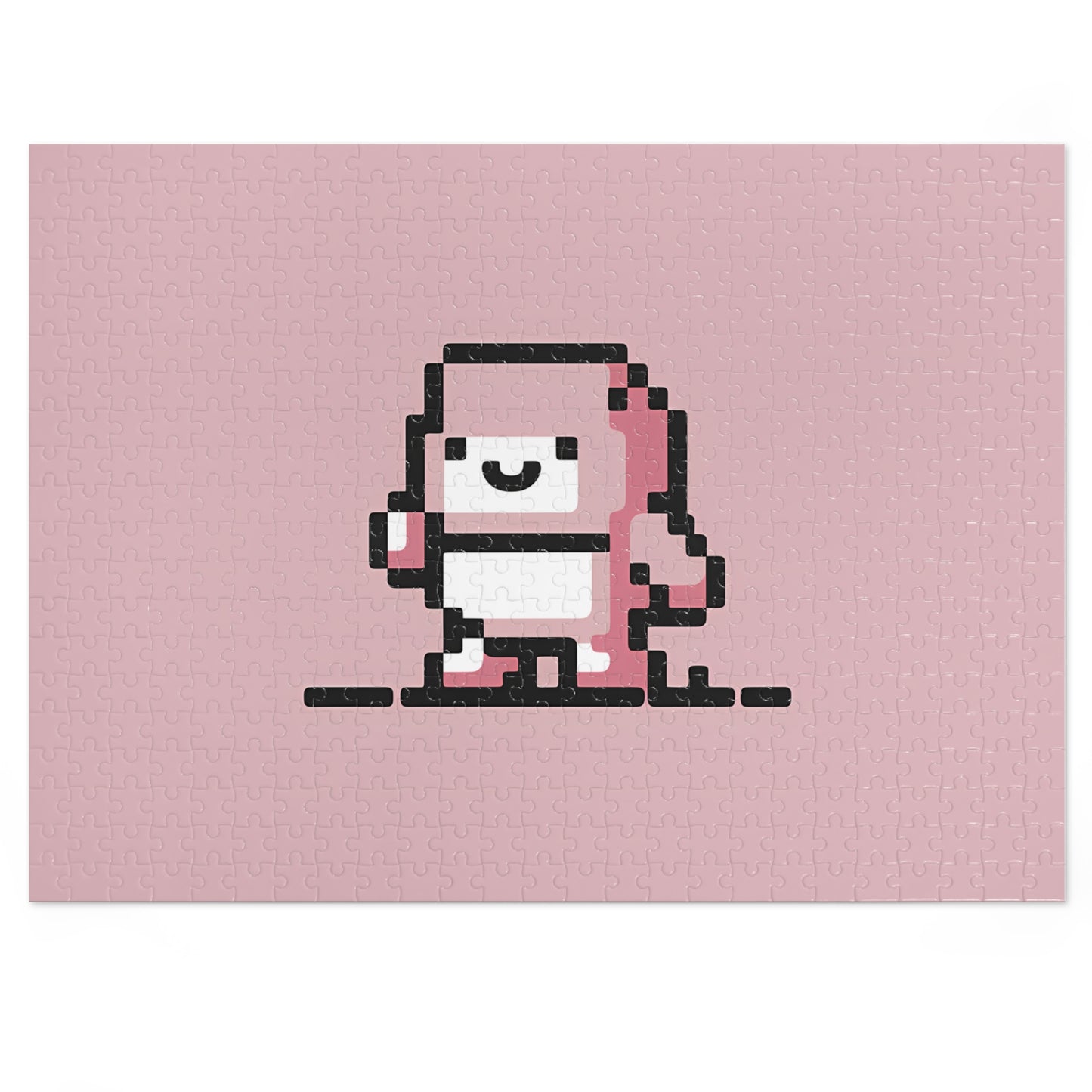 Pixelated Pink Character on a Soft Background - Jigsaw Puzzle (30, 110, 252, 500,1000-Piece)