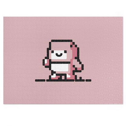 Pixelated Pink Character on a Soft Background - Jigsaw Puzzle (30, 110, 252, 500,1000-Piece)