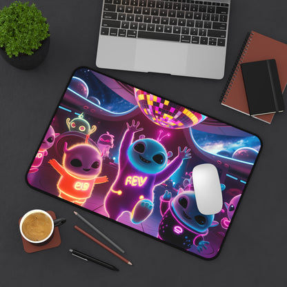 Alien Dance Party in Space - Desk Mat