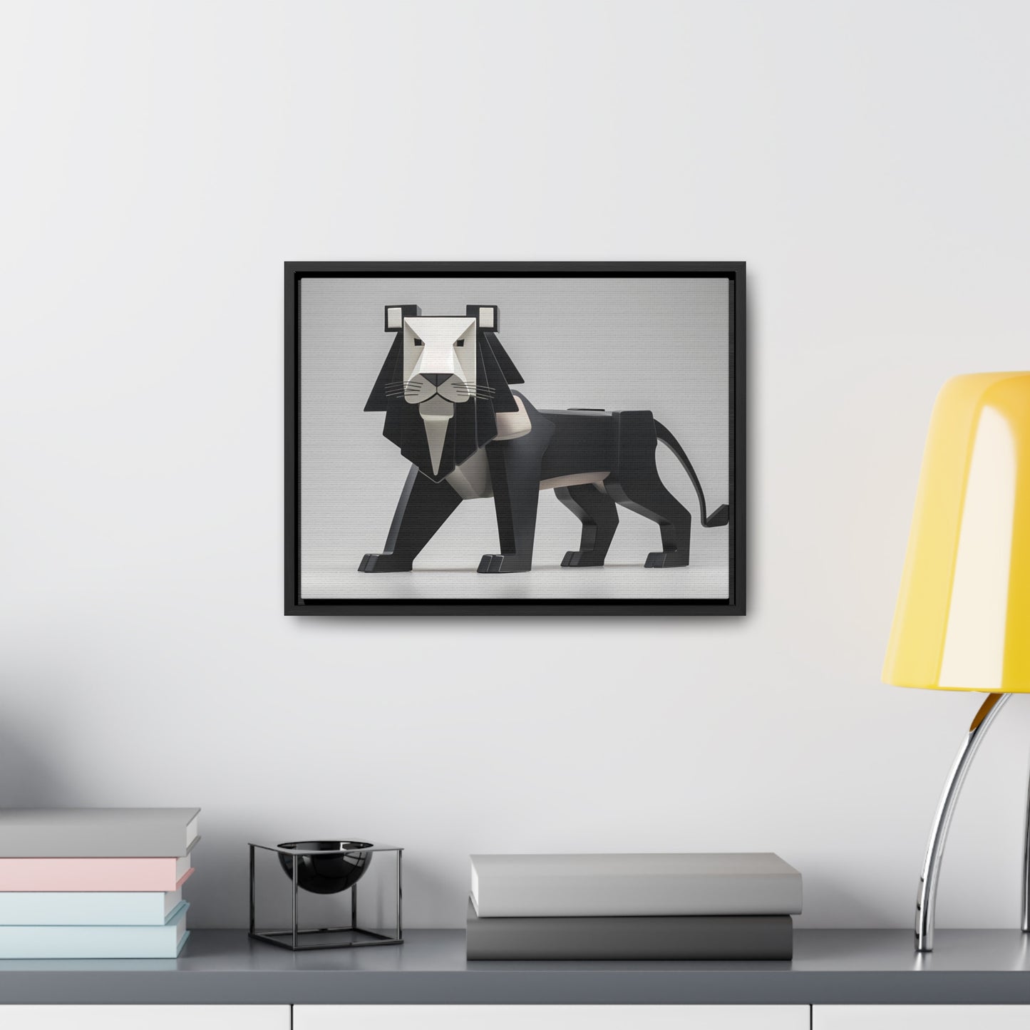Regal Geometric Lion - Gallery Canvas Wraps, Horizontal Frame