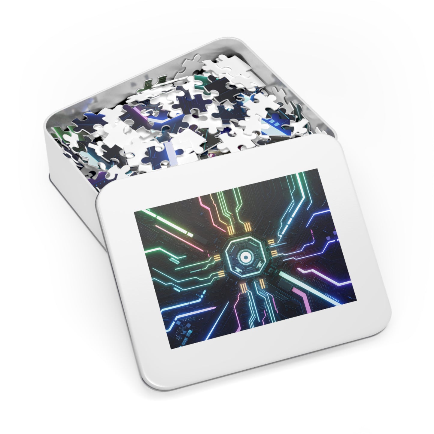 Neon Circuit Nexus - Jigsaw Puzzle (30, 110, 252, 500,1000-Piece)