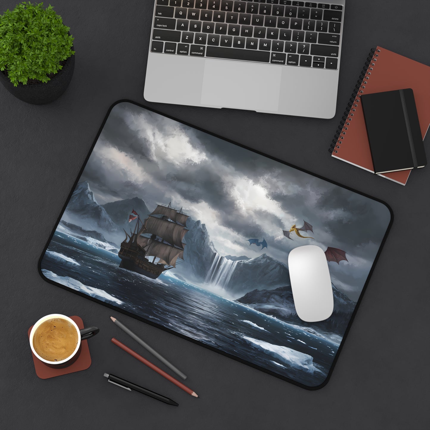 Fantasy Voyage with Dragons - Desk Mat