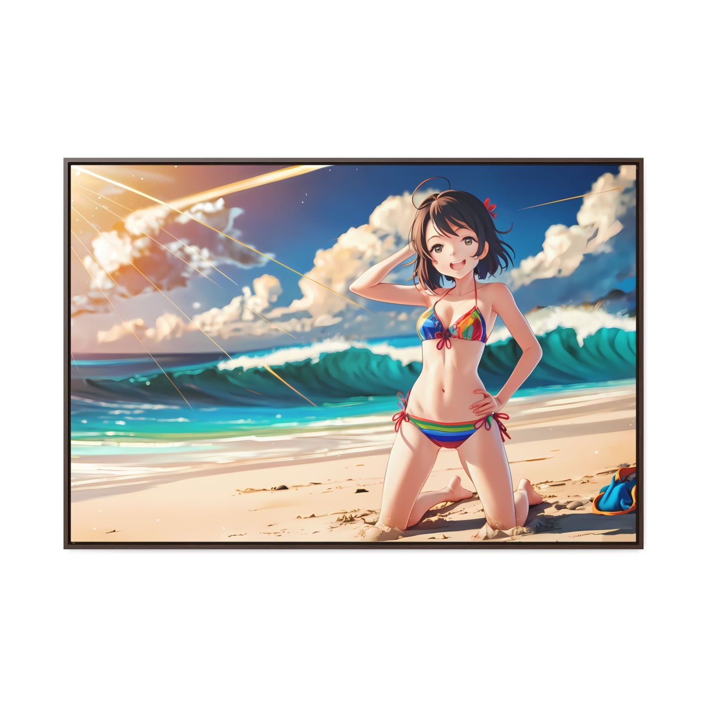 Sunlit Shores of Joy - Gallery Canvas Wraps, Horizontal Frame